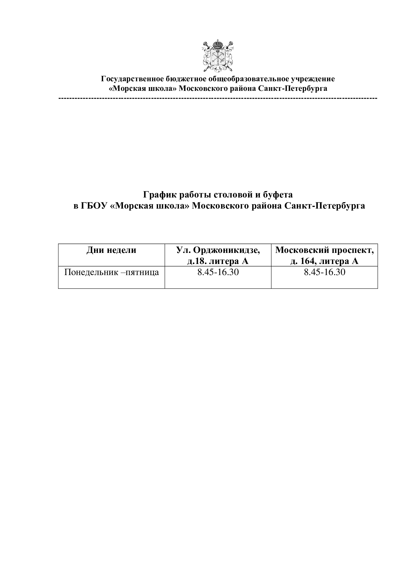 Организация питания в образовательной организации — ГБОУ 